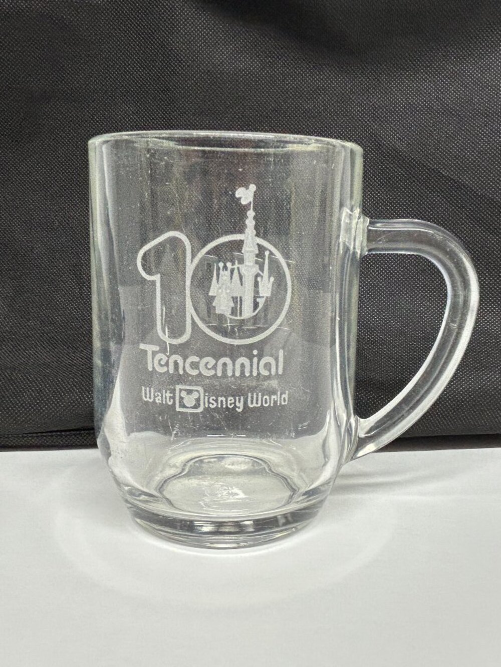 Vintage 1981 Disney World 10th Anniversary Tencennial Glass Commemorative Mug
